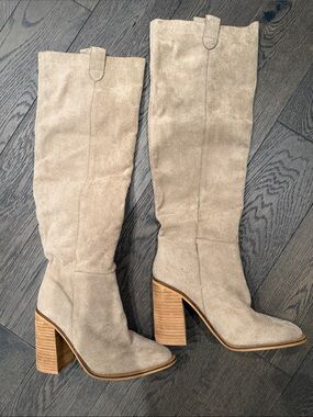 Mi.iM Sand Suede Over-the-Knee Block Heel Boots
